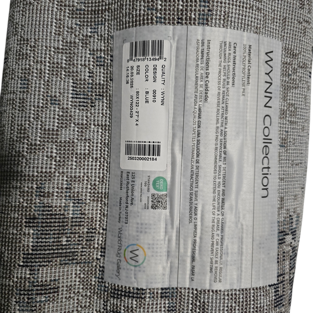 Source Unknown Abstract Blue and Gray Rug - Picture 3 of 4